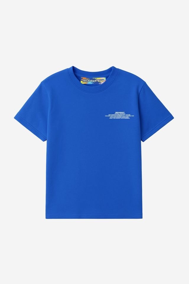 BeFourOut Print Logolu Oversize Unisex Saks Tshirt