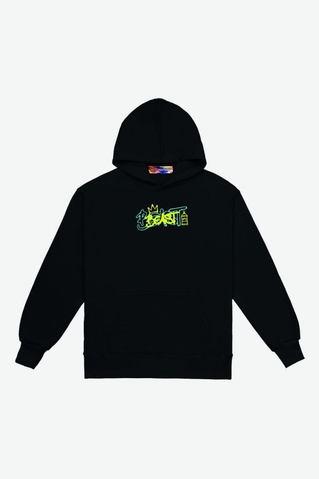 BEAST Nakışlı Unisex Oversize Siyah Hoodie XS
