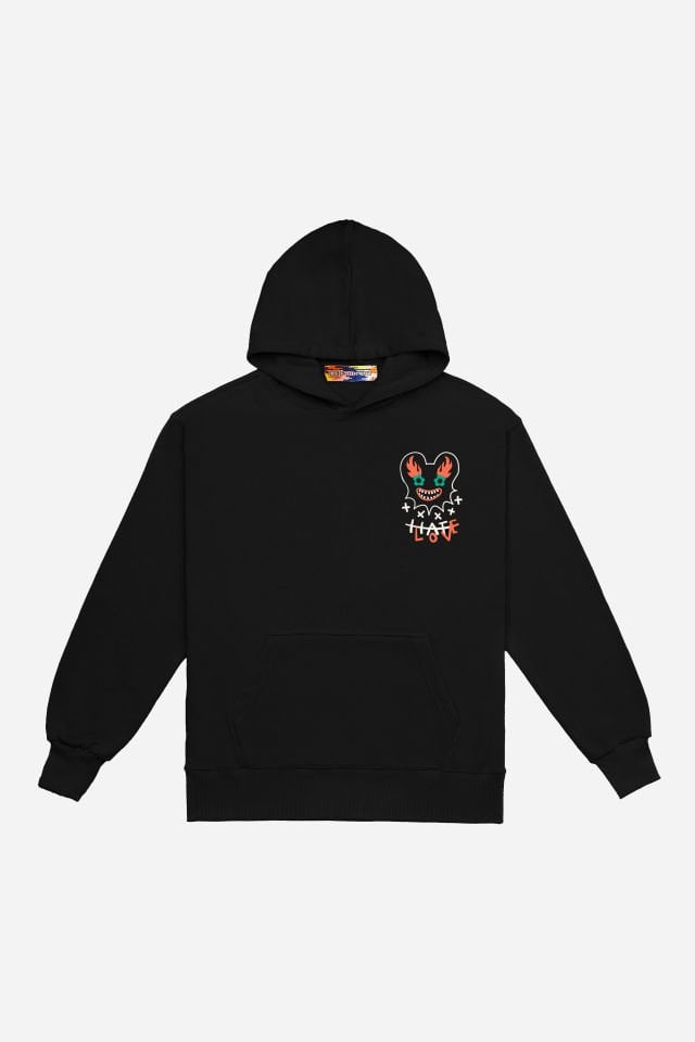 THE BEST Nakışlı Unisex Oversize Siyah Hoodie XS