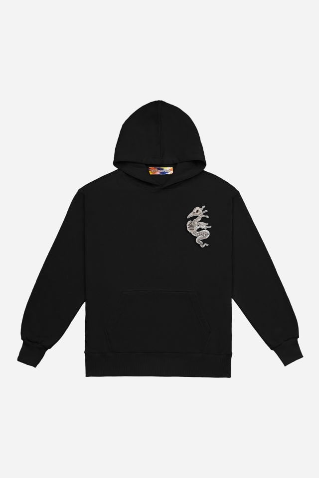 UN-SCABBED Nakışlı Unisex Oversize Siyah Hoodie M