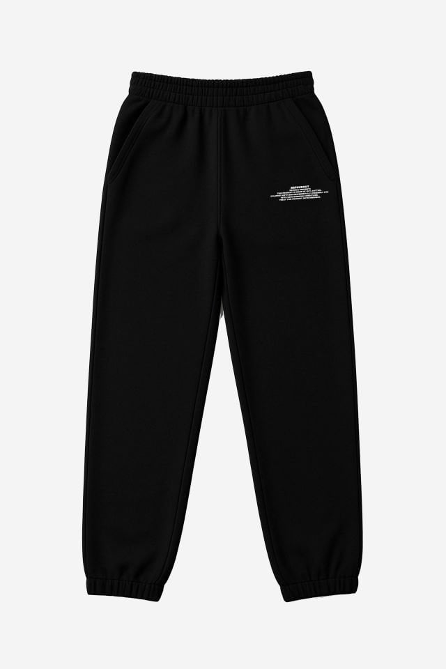 BeFourOut Print Logolu Lastikli Siyah Eşofman Altı XL