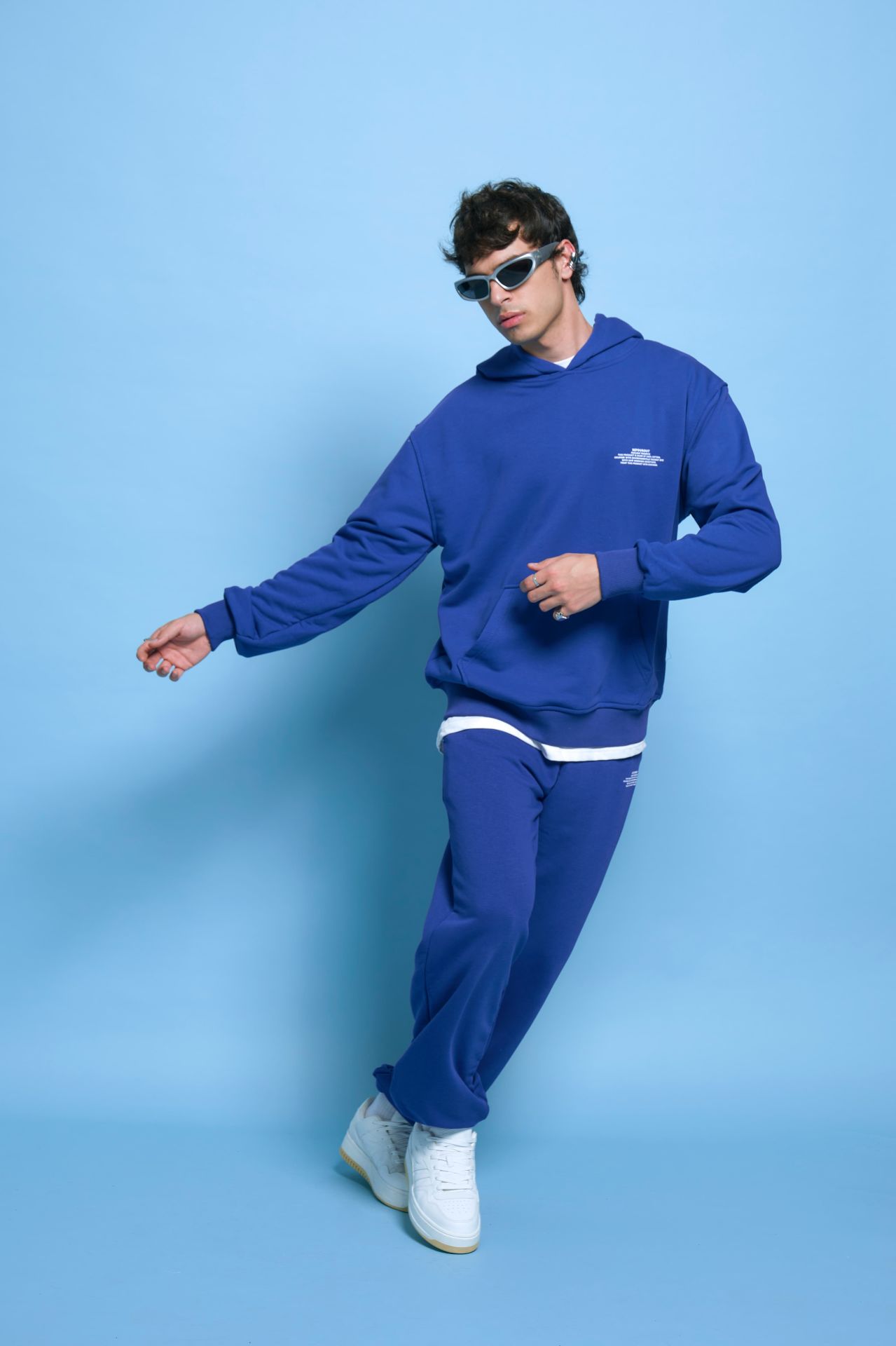 BeFourOut Print Logolu Lastikli Saks Eşofman Altı XL