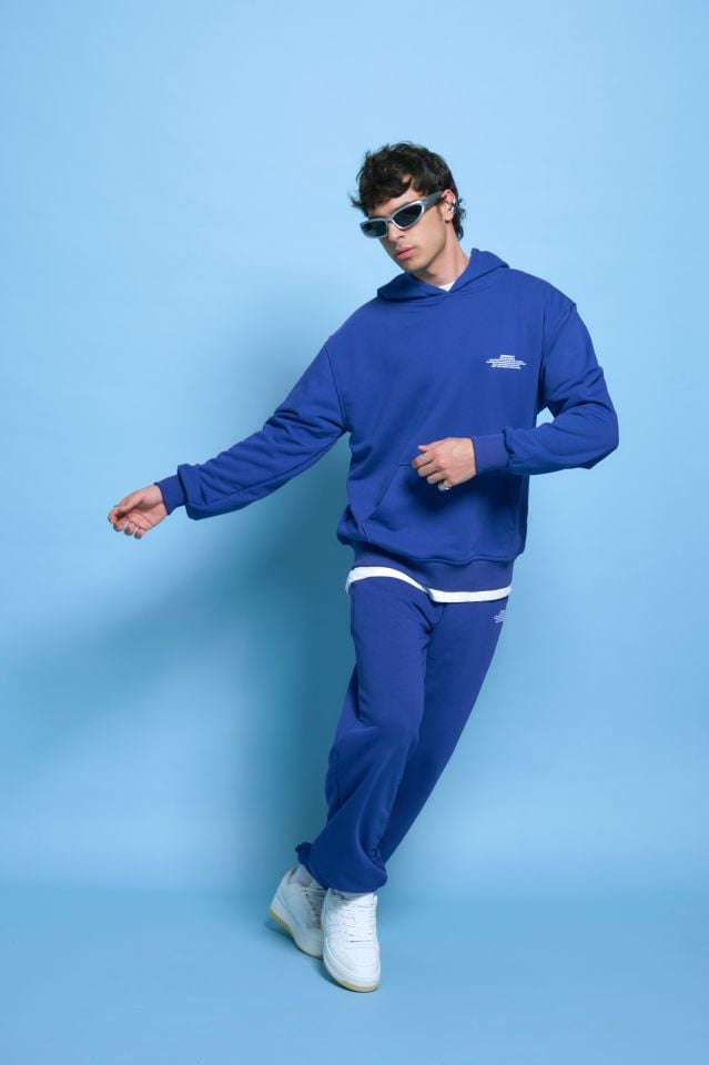 BeFourOut Print Logolu Lastikli Saks Eşofman Altı XL