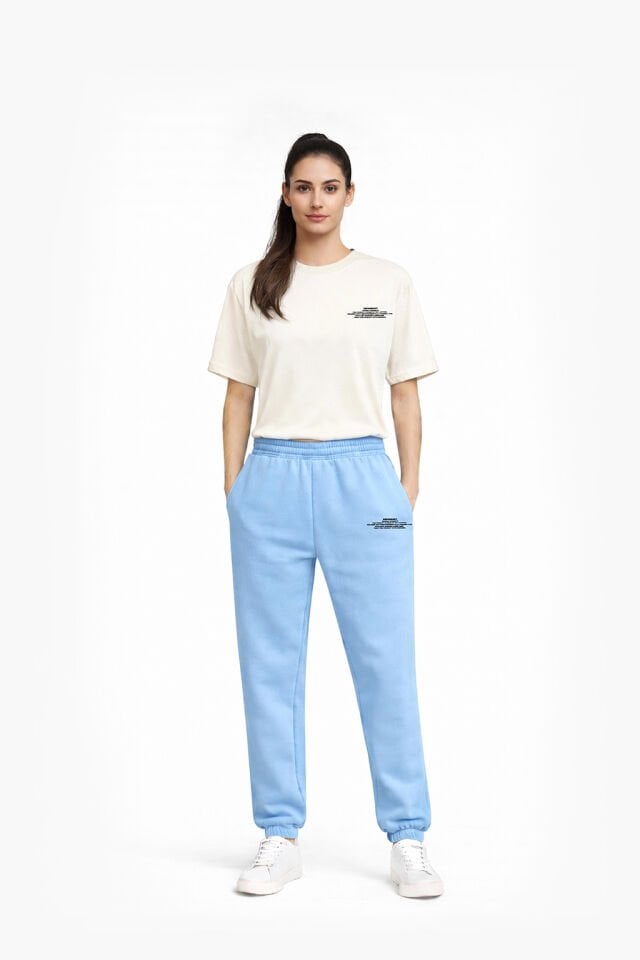 BeFourOut Printed Baby Blue Sweatpants