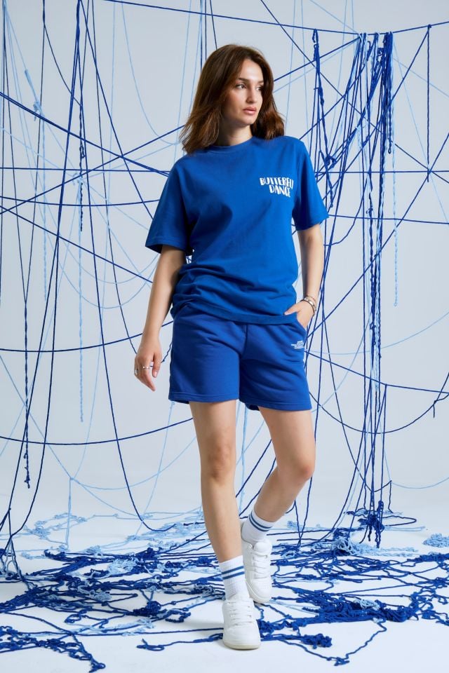 BeFourOut Print Logolu Unisex Saks Şort XL