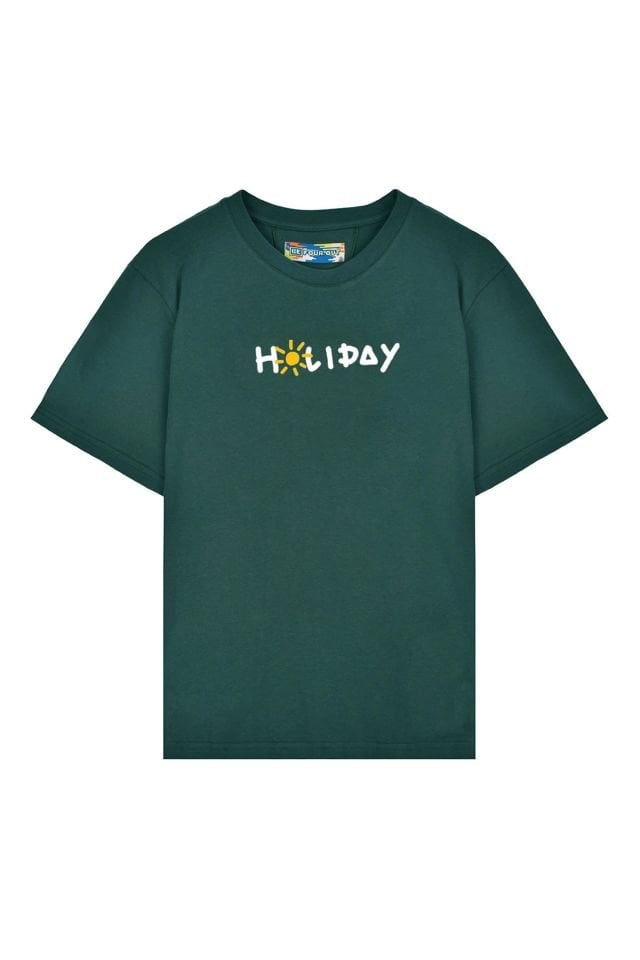 HOLIDAY Baskılı Oversize Unisex Nefti Tshirt XS