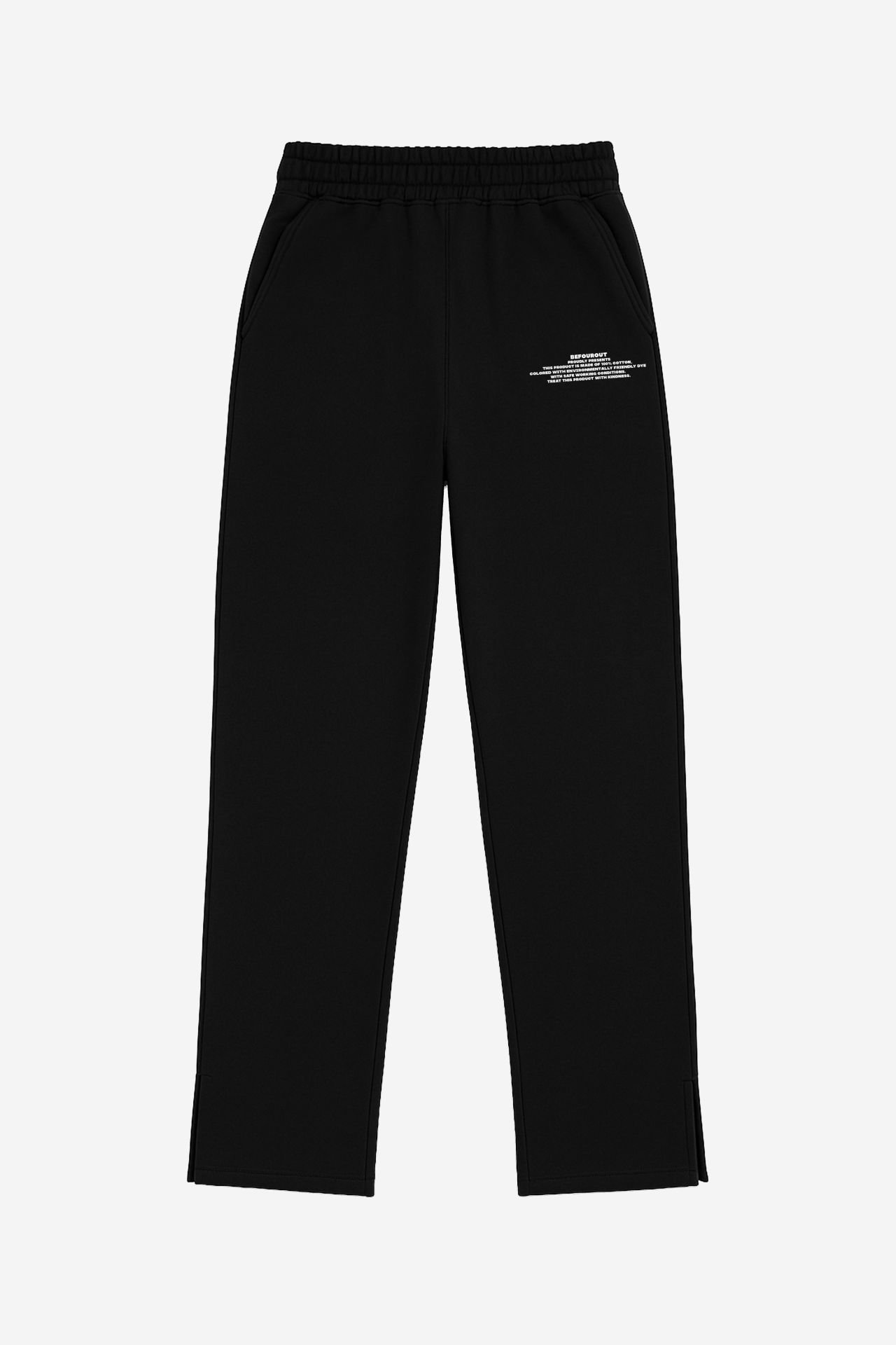 BeFourOut Print Logolu Bol Paça Siyah Eşofman Altı XL