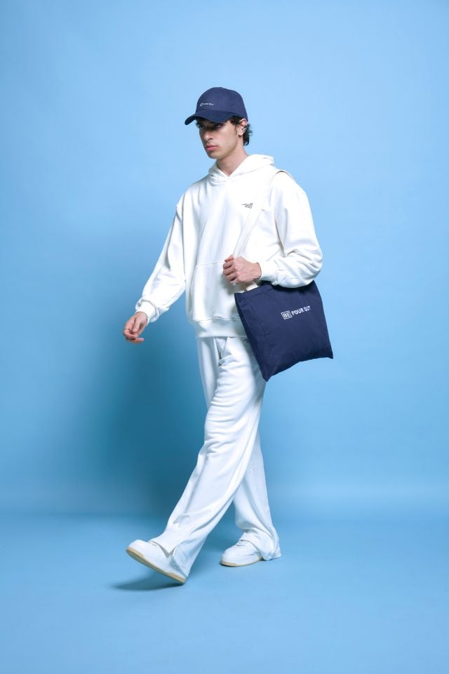 BeFourOut Printed Off White Wide Sweatpants