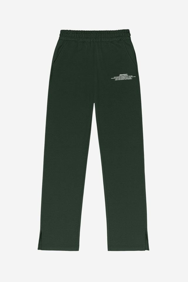 BeFourOut Printed Dark Green Wide Sweatpants