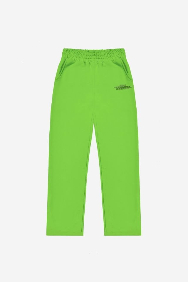 BeFourOut Print Logolu Bol Paça Fıstık Yeşili Eşofman Altı XL