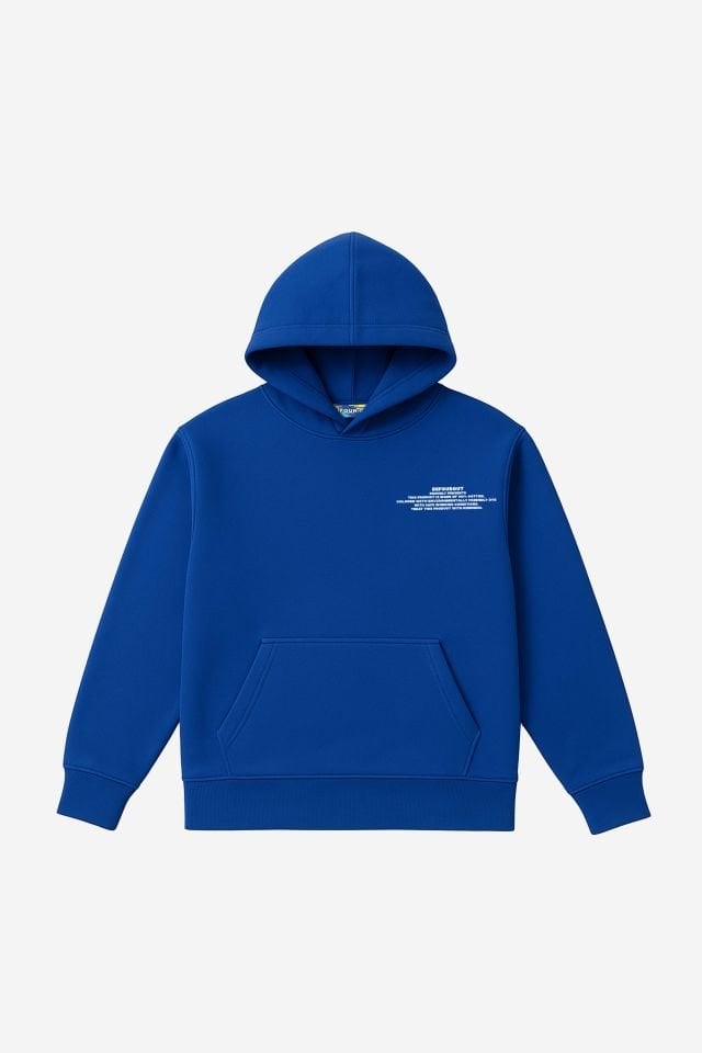 BeFourOut Print Logolu Oversize Unisex Saks Hoodie XL