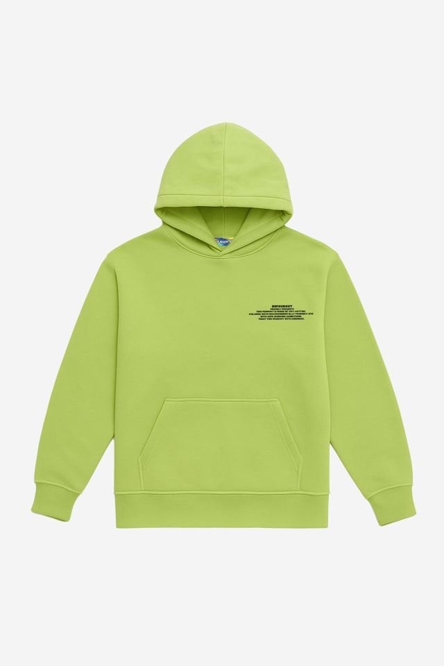 BeFourOut Print Logolu Oversize Unisex Fıstık Yeşili Hoodie M