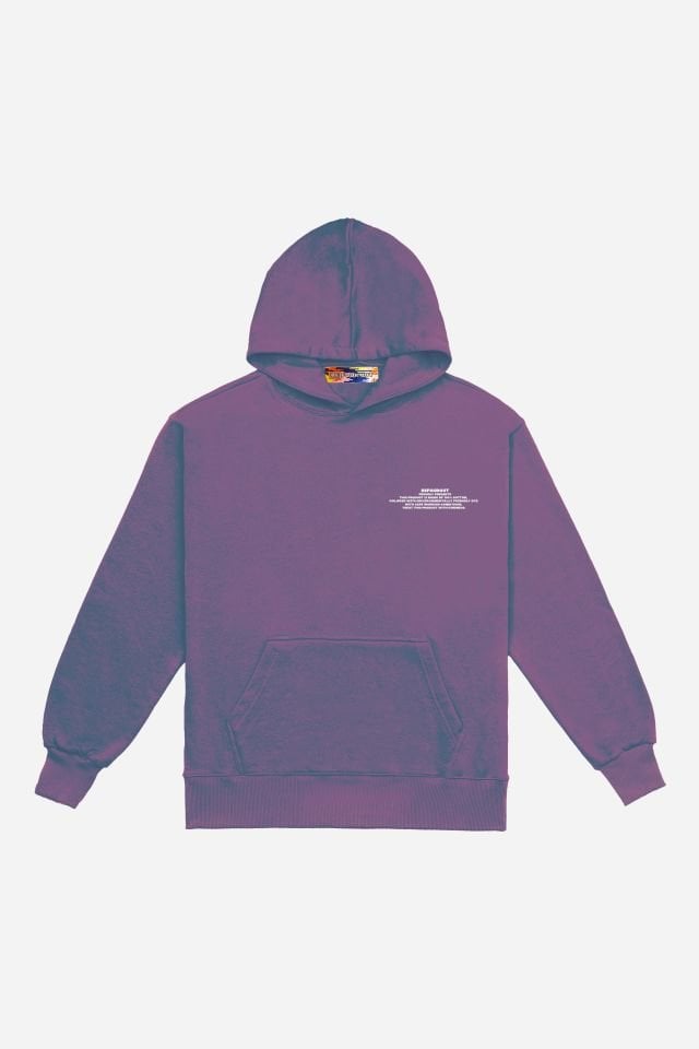 BeFourOut Print Logolu Oversize Unisex Lila Hoodie XS