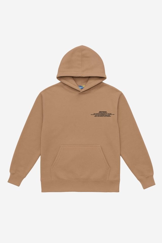 BeFourOut Print Logolu Oversize Unisex Kahve Hoodie XS