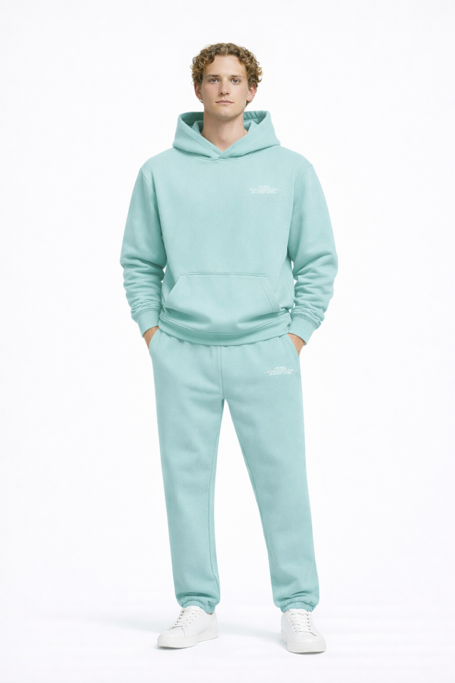 BeFourOut Print Logolu Oversize Unisex Mint Yeşili Hoodie XS