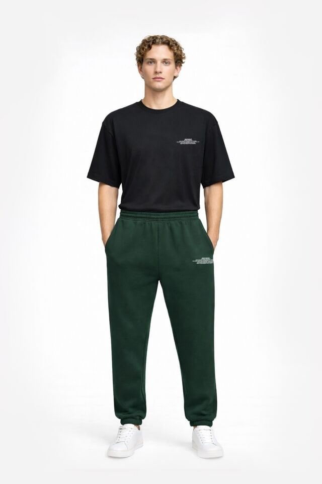 BeFourOut Printed Dark Green Sweatpants