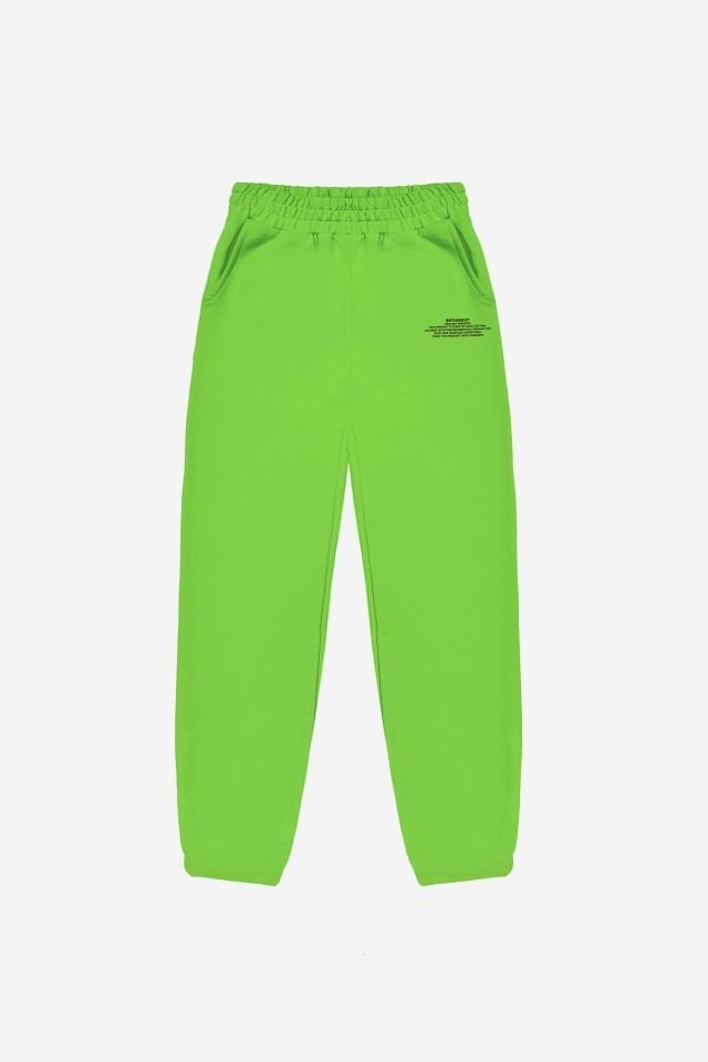 BeFourOut Print Logolu Lastikli Fıstık Yeşili Eşofman Altı XL