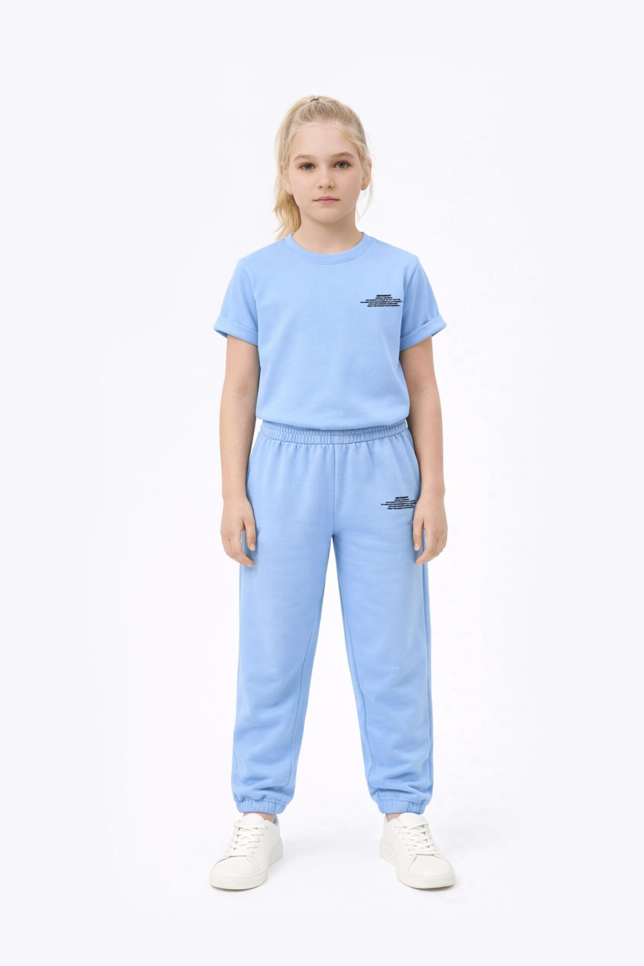 BeFourOut Printed Kids Baby Blue Sweatpants