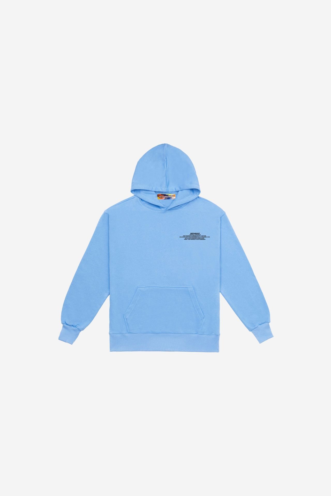 BeFourOut Print Logolu Çocuk Bebek Mavisi Hoodie 11-12 YAŞ