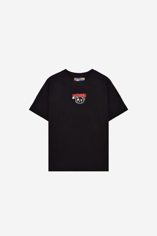 WARNING Baskılı Çocuk Siyah Tshirt 3-4 YAŞ