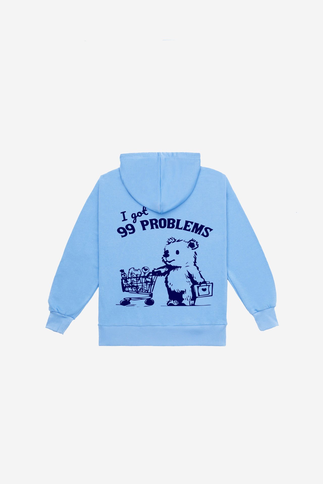 99 PROBLEMS Nakışlı Unisex Oversize Bebek Mavisi Hoodie S
