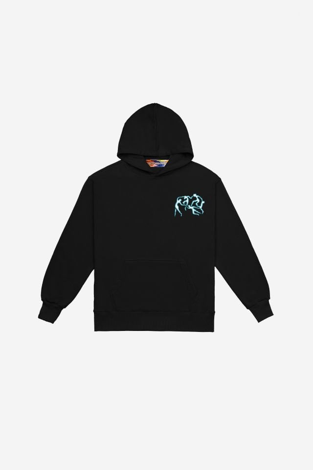 FAREWELL Nakışlı Unisex Oversize Siyah Hoodie L