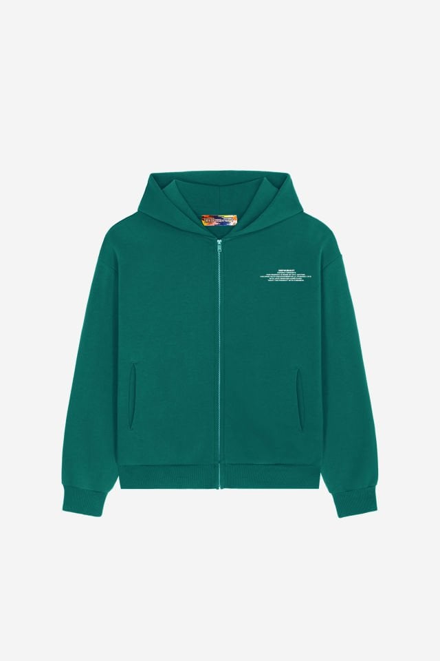 BeFourOut Print Logolu Unisex Oversize Fermuarlı Nefti Hoodie XL