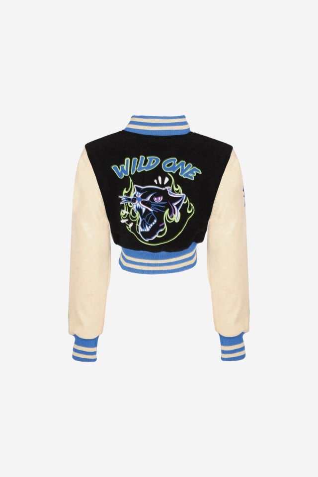 WILD ONE Nakışlı Crop Kolej Mont L