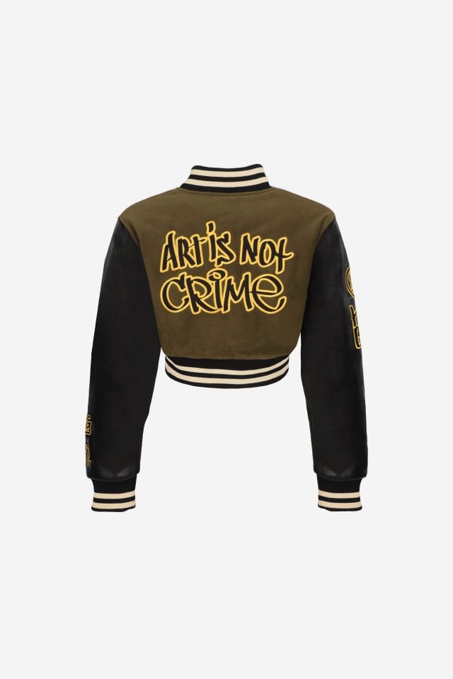 GRAFFITI Nakışlı Crop Kolej Mont M