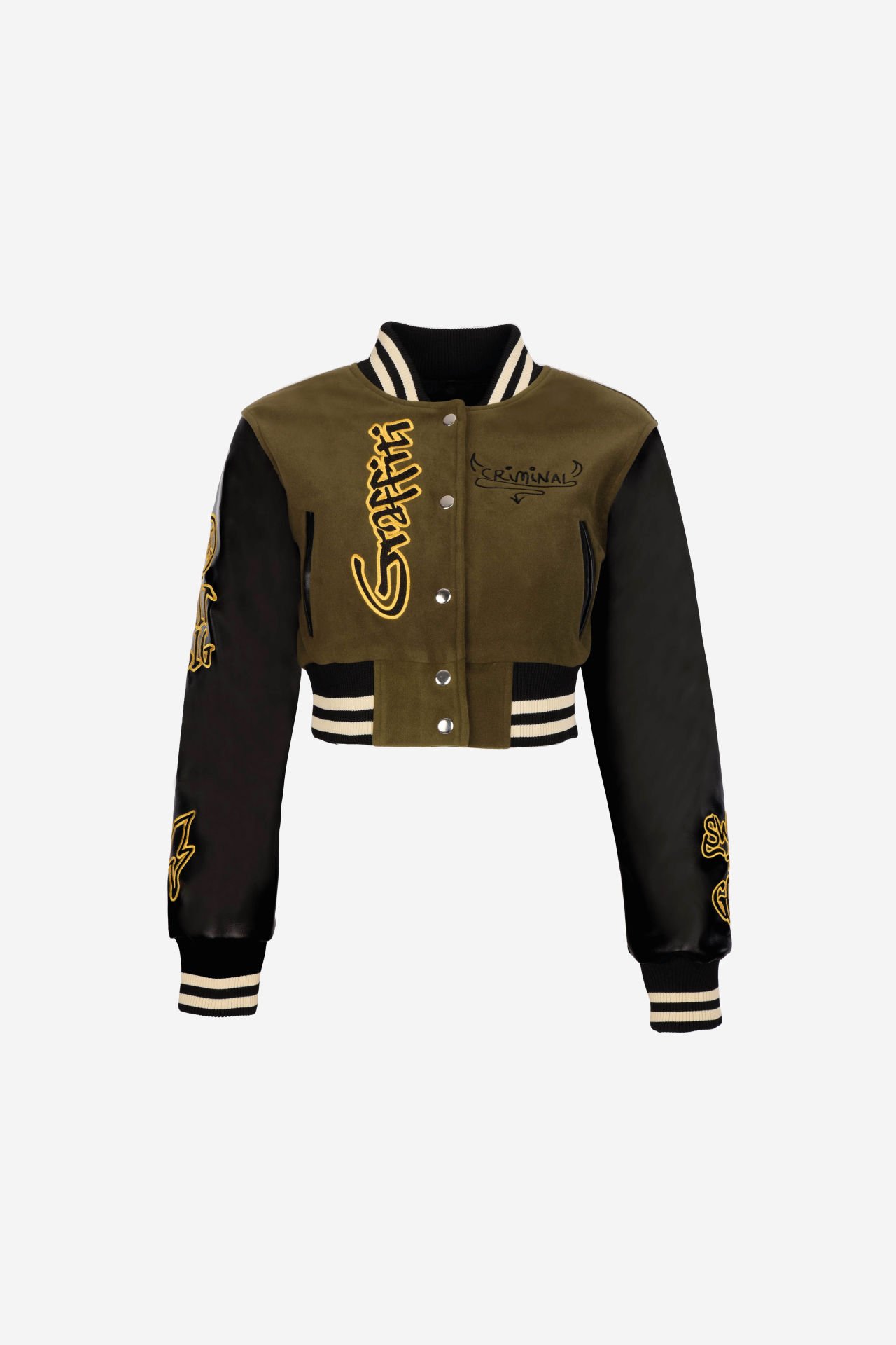 GRAFFITI Nakışlı Crop Kolej Mont L