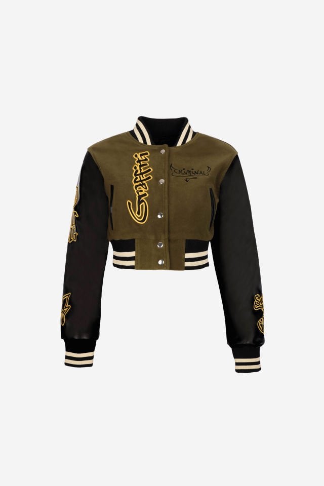 GRAFFITI Nakışlı Crop Kolej Mont M