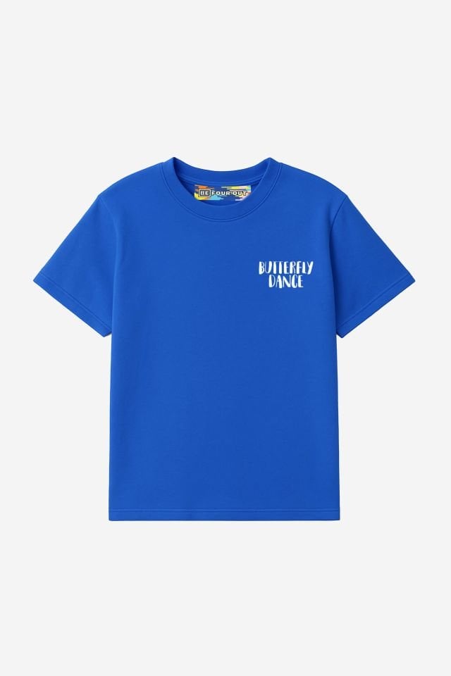 BUTTERFLY DANCE Baskılı Oversize Unisex Saks Tshirt