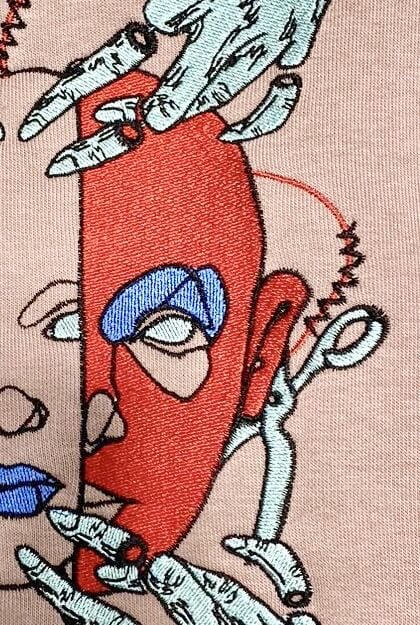 CREATE Nakışlı Unisex Oversize Sütlü Kahve Hoodie XL