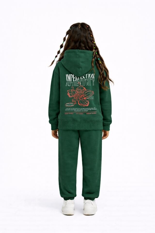 IMPERFECTION Nakış Desenli Çocuk Nefti Hoodie 11-12 YAŞ