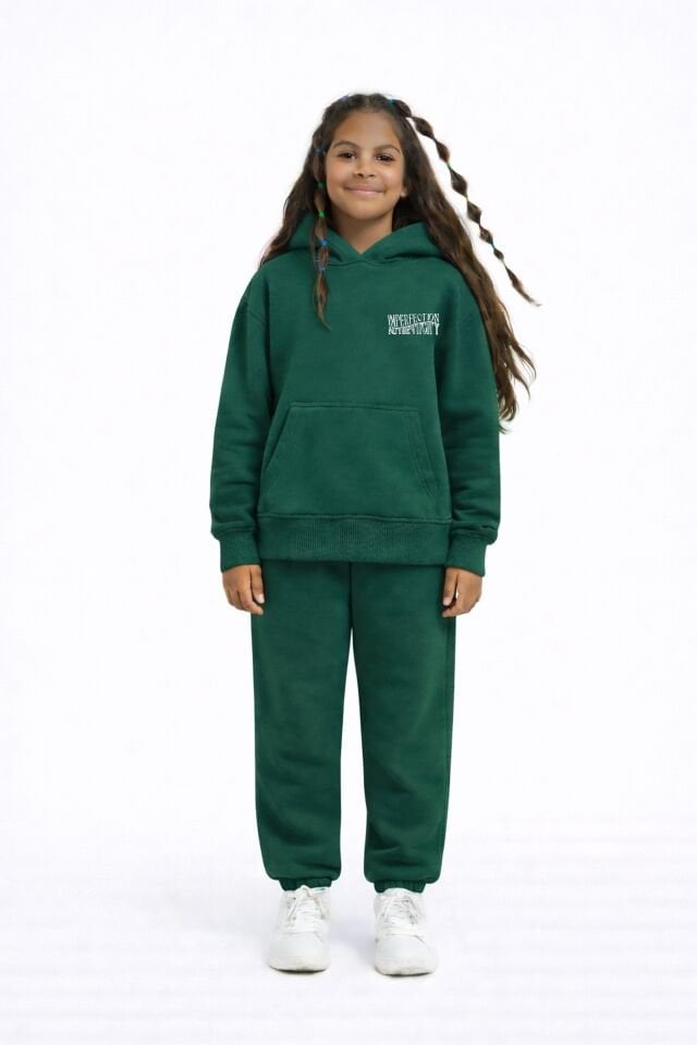 IMPERFECTION Nakış Desenli Çocuk Nefti Hoodie 11-12 YAŞ