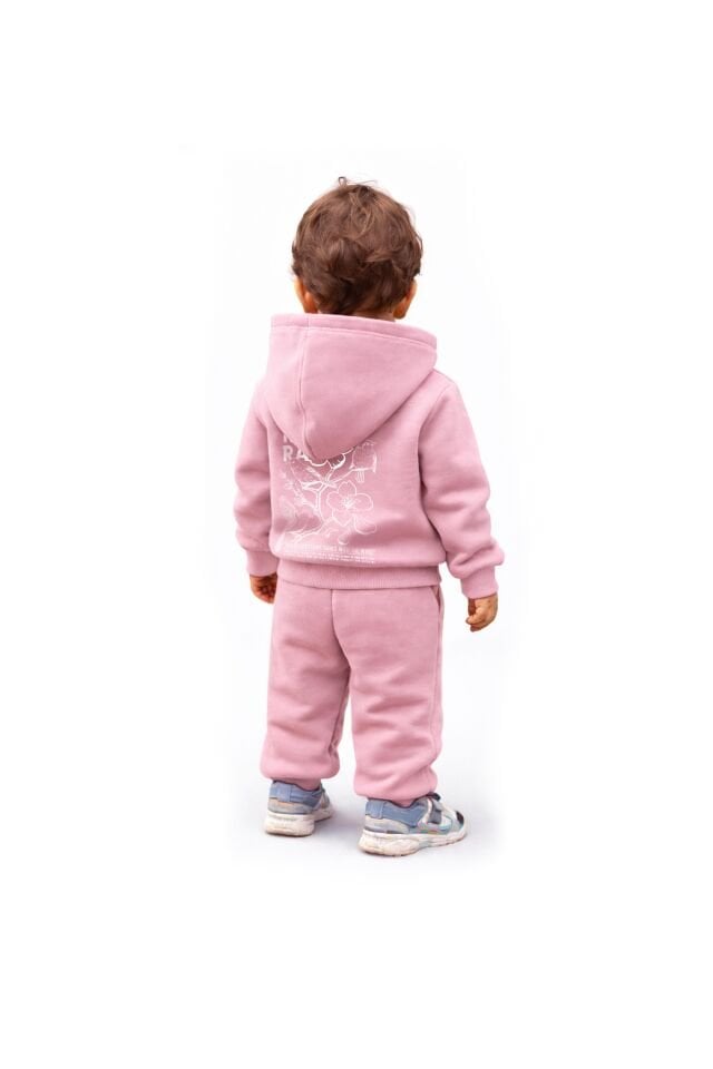 SAKURA Nakış Desenli Çocuk Pembe Hoodie 11-12 YAŞ