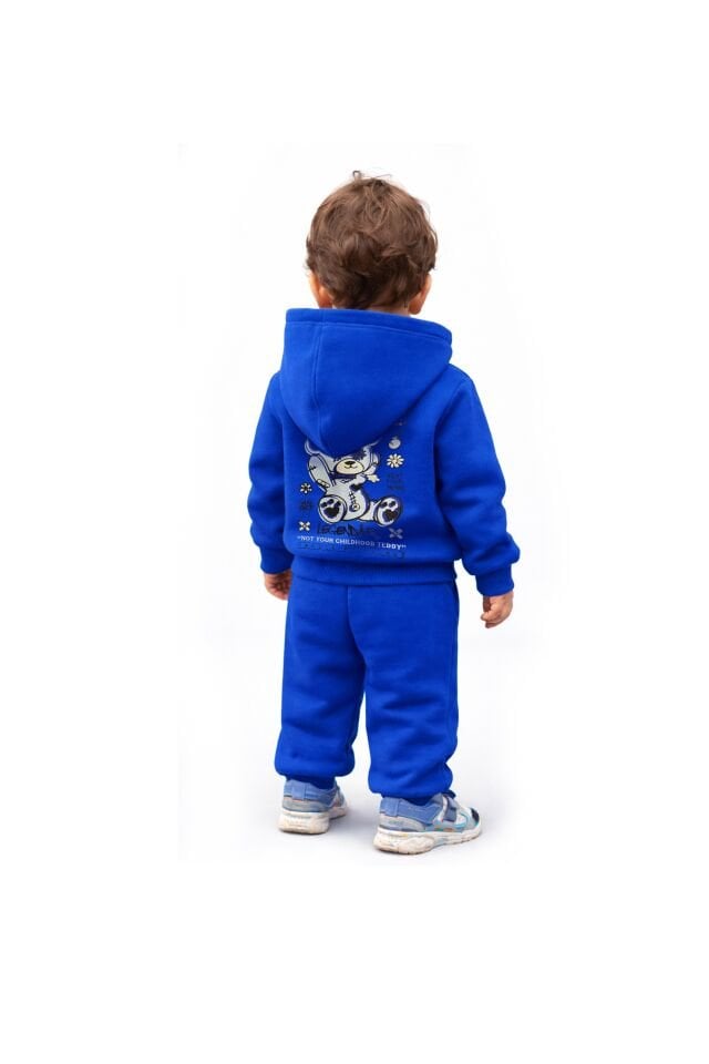 CRAZY TOXIC Nakış Desenli Çocuk Saks Hoodie 11-12 YAŞ